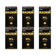 TROJAN Magnum XL Lubricated Premium Latex Condoms 12 Each (Pack of 6)