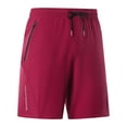 thumbnail image 6 of Domuza Mens Athletic Gym Shorts Utra-Light Quick Dry Running Workout Basketball Shorts with Zipper Pockets Sports Tennis Wine S, 6 of 6