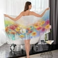 thumbnail image 7 of GZHJMY Abstract Floral Print Bath Towels Set - 1 Bath Towel 1 Washcloth Extra Absorbent 100% Cotton Towels, Super Soft Bathroom Towels for Home, Hotel Travel, 7 of 7