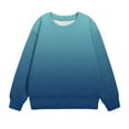 thumbnail image 3 of Odeerbi 1-12Y Toddler Girls Gradient Sweatshirt Oversized Crewneck Sweatshirt Kids Fashion Long Sleeve Pullover Tops Baby Clothes Dark Blue, 3 of 5
