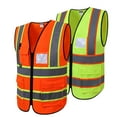 thumbnail image 2 of Professional Reflective Vest Protective Working Coat Free Size Gear Accs Orange, 2 of 8