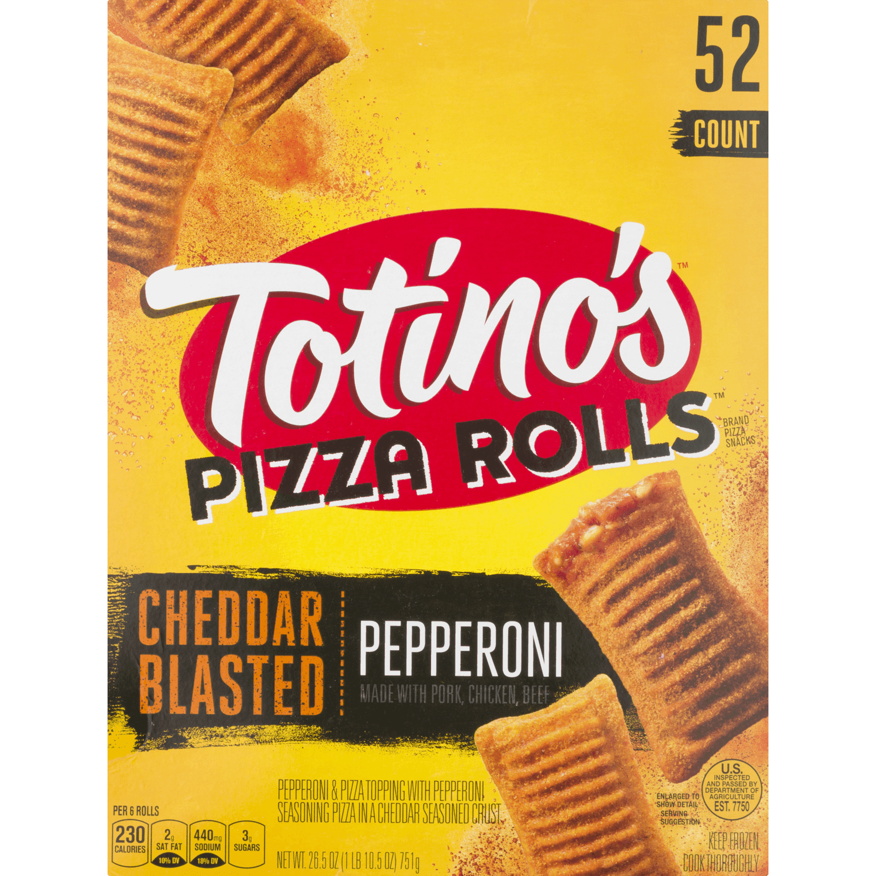 Totino S Pizza Rolls Cheddar Blasted Pepperoni 52 Ct26 5 Oz Walmart Com Walmart Com