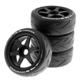 thumbnail image 3 of 4 Pieces Rubber Wheel Rim and Tires Replacements for 1:8 Scale Trucks Crawler RC Black, 3 of 7