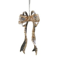 Christmas Bow Ornament, Sequin Hanging Pendant with Alligator Clip for Xmas Tree Decor, Shatterproof Acrylic Decoration for Home Gift(B)