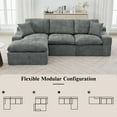 thumbnail image 3 of Newest Cloud Sectional Sofa 107.9" Upholstered Sofa Couch with Double-layer Cushion and Side Pockets, Free-combined Sectional Sofa Full-compressed Sofa for Living Room,Grey, 3 of 6