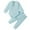 Blue, variant on Newborn Baby Boy Girl Clothes Ribbed Knitted Cotton Long Sleeve Romper Long Pants Solid Color Fall Winter Outfits(Army Green, 6-12 Months)