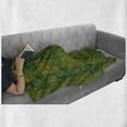 thumbnail image 6 of Green Soft Flannel Fleece Throw Blanket, Tribal Style Geometric Lines on Green Watercolor Background Digital Print, Cozy Plush for Indoor and Outdoor Use, 70" x 90", Black Yellow Green, by Ambesonne, 6 of 6