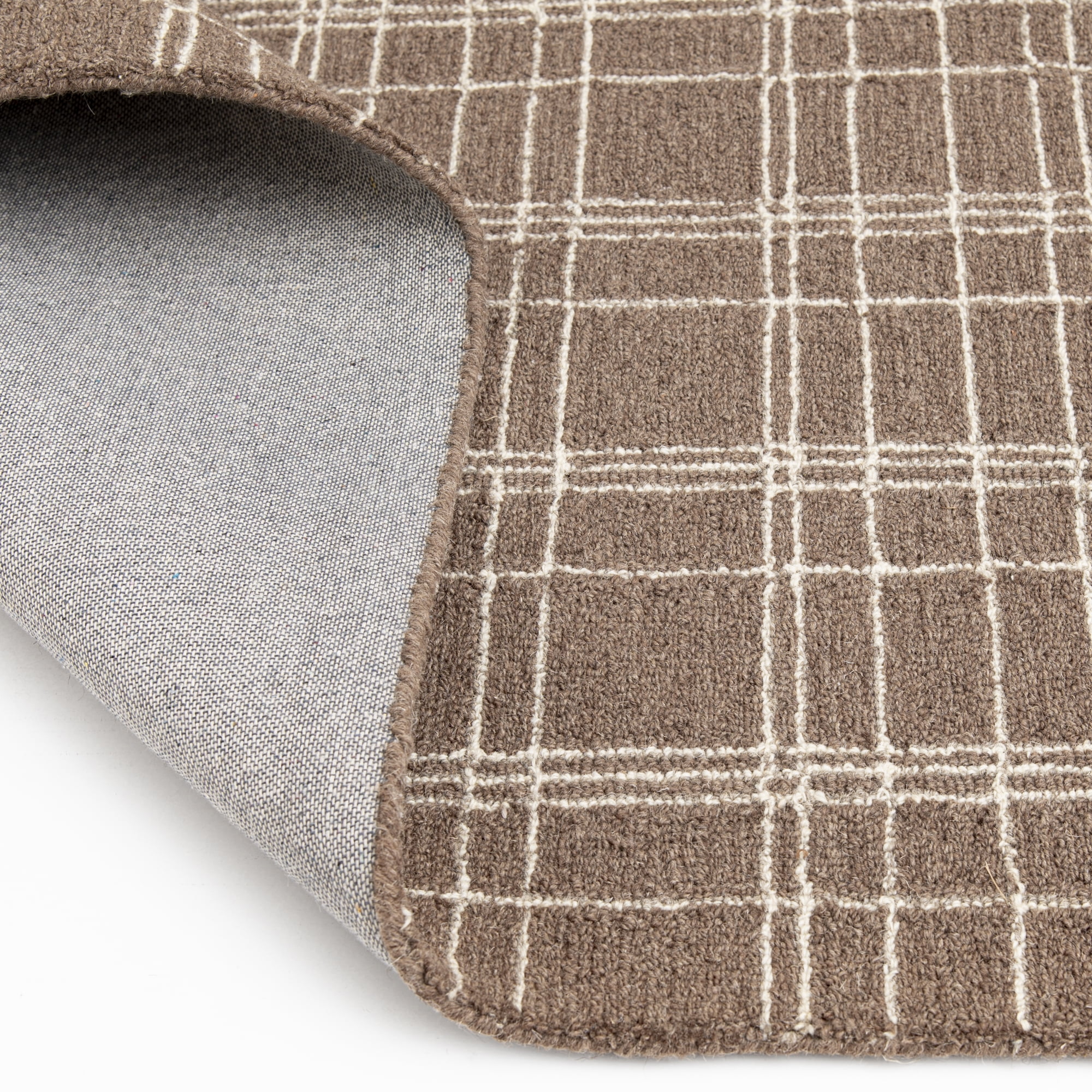Better Homes & Gardens Brown Plaid Wool Indoor Area Rug, 7'10"x9'10"