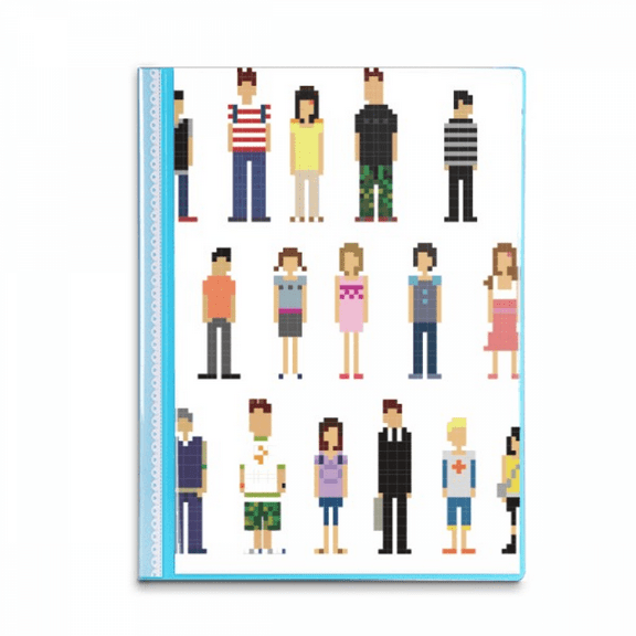 Game Characters Pairs Pixel Book Sheet Protectors Portfolio Binder Folder
