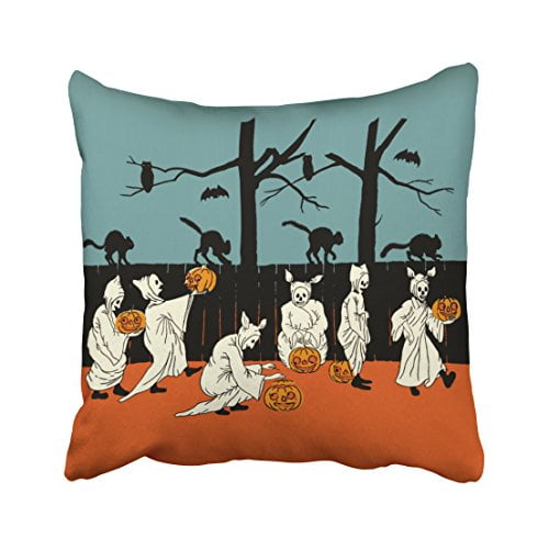 Vintage Postcard Design Cushion Cover Throw Pillow Case Halloween Decoration 18" 