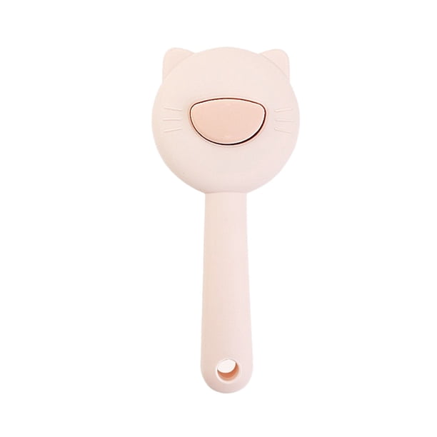 Peine para mascotas de acero inoxidable con aguja de masaje, cepillo de depilación, peine autolimpiable portátil con un solo clic, herramientas de aseo, peine limpio