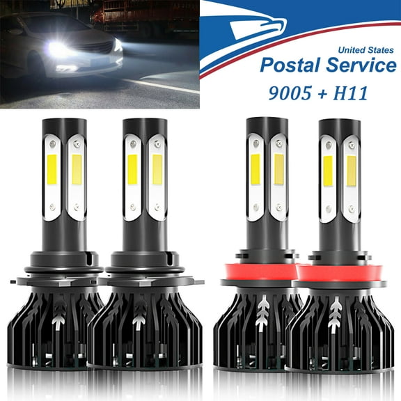 For Peterbilt 579 587 Trucks Light 9005 H11 High/Low Beam LED Headlight Bulbs