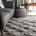 thumbnail image 5 of nuLOOM Francene Diamond Trellis Shag Area Rug, 6' 7" x 9', Silver, 5 of 5