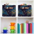 thumbnail image 7 of FREEAMG Collapsible Storage Basket Beautiful Peacock Feathers -b Rectangular Storage Bins Baskets Toys Storage Bins with Handles for Bedroom Home Office 2PCS, 7 of 7