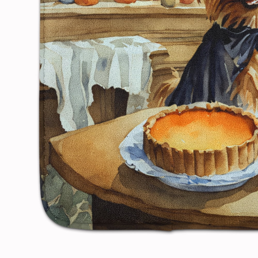 Carolines Treasures DAC1818RUG 19 x 27 in. Unisex Silky Terrier Fall Kitchen Pumpkins Memory Foam Kitchen Mat
