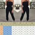 thumbnail image 2 of Lnzyyephy Women’s Sexy Jumpsuit, Solid Color Off Shoulder Long Pants Outfit, Elastic Waist Band Strapless Wild Fashion Bottoms, 2 of 6