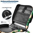 thumbnail image 5 of Haosy 3 Ring Zipper Binder with Shoulder Strap Waterproof Trapper Keeper 2 Inch D-Ring 500 Sheets Capacity, Four Leaf Clover Leopard, 5 of 8