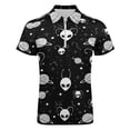 thumbnail image 4 of Amazing Aliens In The Universe With Planet And Stars Men Zipper T-shirt Summer Casual Short Sleeve T-shirt Top, 4 of 7