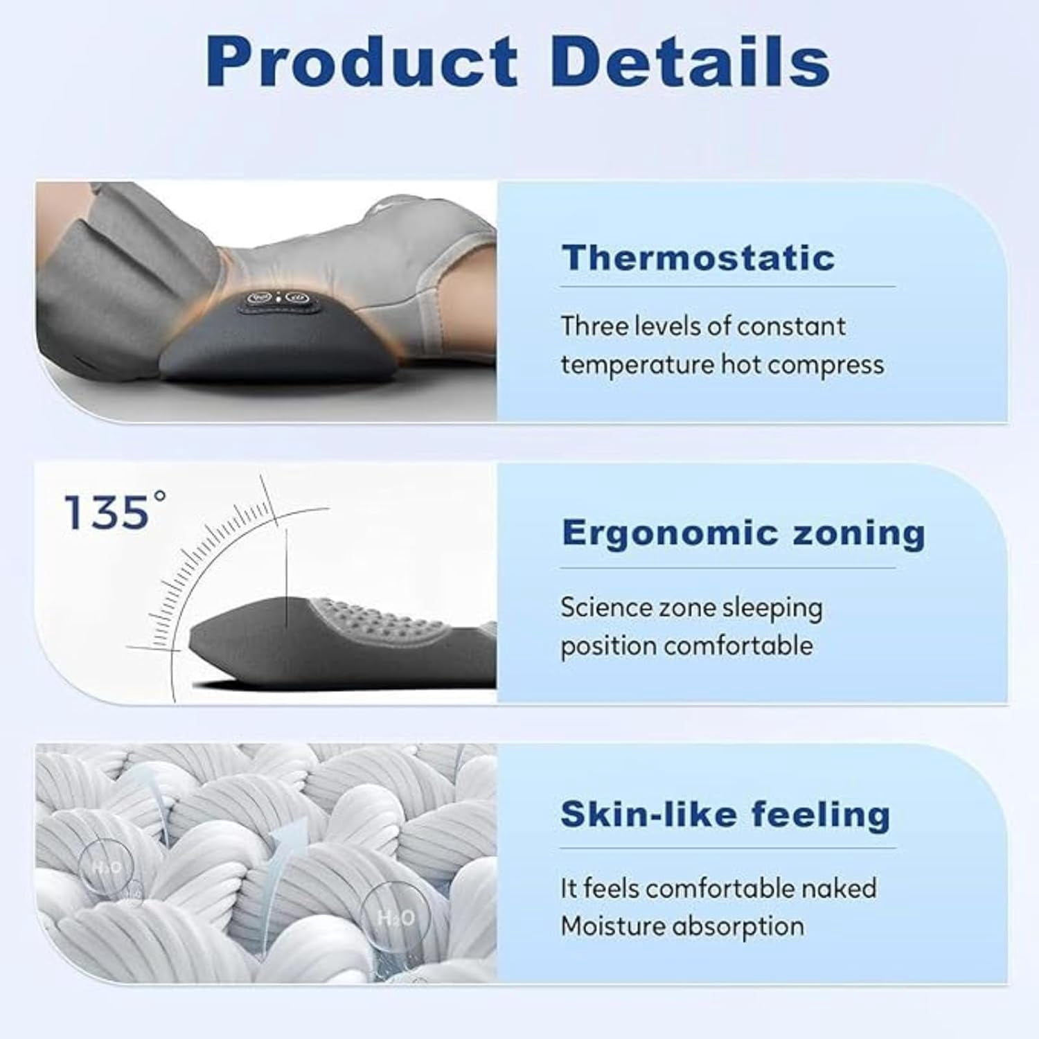 Triple Fusion Back Massager, 3-in-1 with Electric Traction, Heat & Vibration for Neck, Shoulder & Lower Back Pain Relief, Ergonomic Spine Support