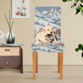 thumbnail image 4 of Yayeee 2 Pack Dining Chair Covers Stretch Parson Chairs Slipcovers Seat Protector, Blue Snowy Mountain, 4 of 6