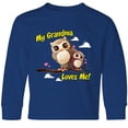 thumbnail image 3 of Inktastic My Grandma Loves Me Owl Long Sleeve Youth T-Shirt, 3 of 5