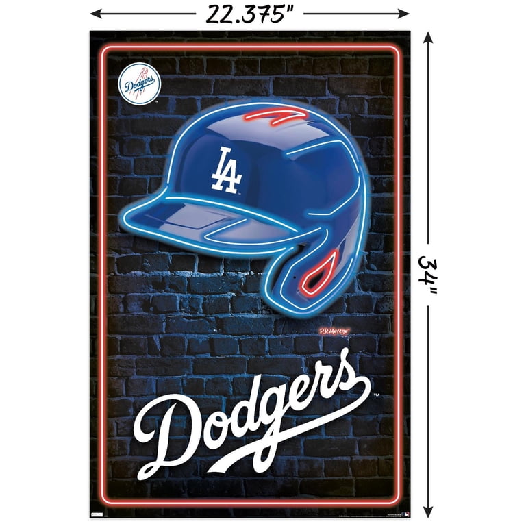 MLB Los Angeles Dodgers - Neon Helmet 23 Wall Poster, 22.375