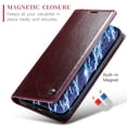 thumbnail image 4 of SaniMore for iPhone 15 Plus (6.7" 2023) Case, PU Leather Auto-magnet Full Protection Flip Kickstand Card & Cash Slots, Retro Shockproof Anti-fall Wallet Business Shell, Winered, 4 of 9