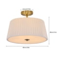 thumbnail image 3 of 60W Modern Fabric Ceiling Light Fixture White Simple Fan-shaped Lamps Home Decor, 3 of 18