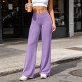 thumbnail image 2 of Annhoo Yoga Pants Women Stretchy High Waist Comfy Solid Color Loose Pants Comfy Soft Casual Workout Gym Trousers, 2 of 9