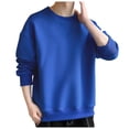thumbnail image 2 of JIANJIA Mens T-Shirts Solid Color Round Neck Long Sleeve Loose Autumn Winter Tops Activewear, 2 of 5