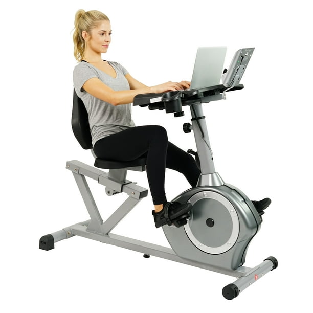 Sunny Health & Fitness Magnetic Indoor Stationary Recumbent Exercise Desk  Bike Cardio Trainer, 350 lb Weight Capacity, SF-RBD4703 - Walmart.com