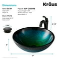 thumbnail image 6 of KRAUS 17-inch Green Glass Nature Series Bathroom Vessel Sink and Arlo Faucet Combo Set with Pop-Up Drain, Oil Rubbed Bronze Finish, 6 of 9