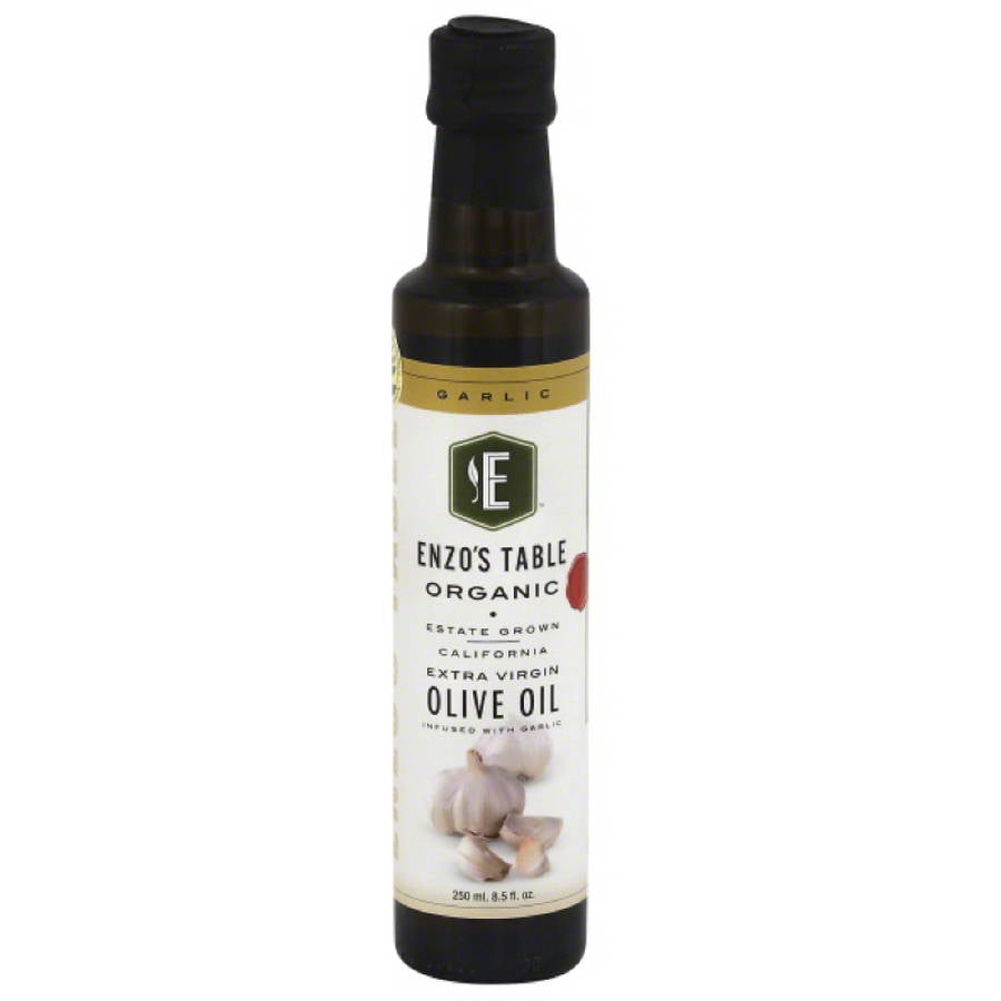 Enzo's Table Organic Garlic Extra Virgin Olive Oil, 8.5 oz, (Pack of 6