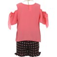 thumbnail image 2 of Big Girl Cold Shoulder Top Shirt Short Ruffle Pant Summer Girl Clothing Set Coral 14 JKS 2113 BNY Corner, 2 of 3