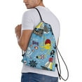 thumbnail image 4 of Yiaed Pirate Marine Animals Print Drawstring Bags Drawstring Backpack Bulk String Back Pack Gym Sport Bag-Small, 4 of 5