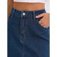 thumbnail image 5 of DARING DIVA Women's Long Denim Spring Slit Midi Jean Skirts XX-Large Dark Blue, 5 of 7