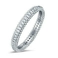 thumbnail image 3 of Simulated Cubic Zirconia Size-8 Full Eternity Band Wedding Ring 925 Sterling Silver, 3 of 7