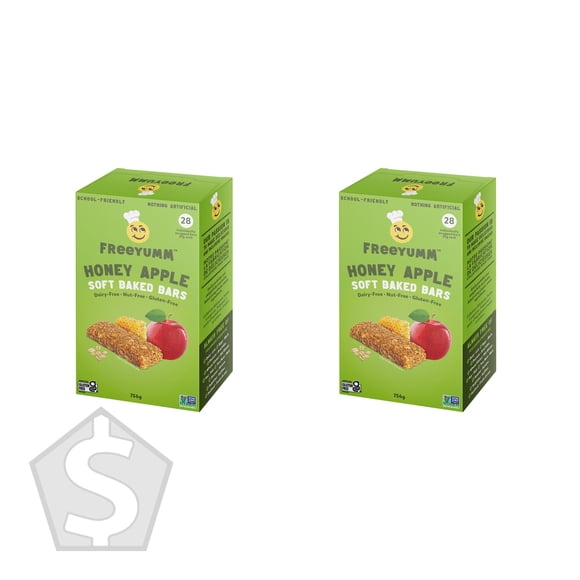 FreeYumm Honey Apple Soft Baked Bars - Pack of 2