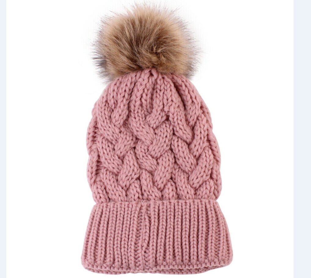 Newborn Winter Kids Baby Warm Hat Knitted Wool Girl Boy Hemming Crochet Ski Cap 