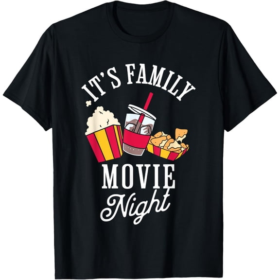 Exquisite and comfortable-Family Movie Night Cinema Popcorn Film Movie Lover T-Shirt