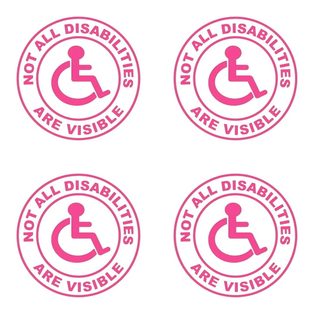 4PCS Handicap Accessibility Car Decal Disability Support Vinyl Sticker - Waterproof Durable Awareness Decal for Vehicles, Windows Laptops - Easy to Apply & Remove Automotive Decorative Accessory