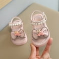thumbnail image 2 of Otqutp Lightweight Shoes for Kids Girls Sandals Summer for Children Wearing Beach Shoes Pearl Soft Sole Comfortable Flat Sandals Summer Dress Shoes, 2 of 4
