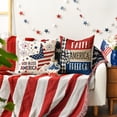 thumbnail image 2 of Sm:)e USA Stars and Stripes Fourth of July Throw Pillow Cover 18x18 Inch Set of 4, Polyester Patriotic Outdoor Pillow Case for Sofa Couch, 2 of 6