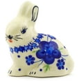 thumbnail image 3 of Polmedia Polish Pottery Bleu-belle Fleur Bunny Figurine, 3 of 6