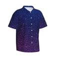 thumbnail image 2 of Daiia Neon Glitter Hawaiian Shirt for Men Gentle Cotton Regular Short Sleeve Casual-X-Large, 2 of 9