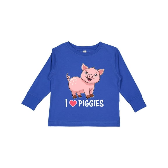 Inktastic I Love Piggies Cute Pig Boys or Girls Long Sleeve Toddler T-Shirt