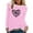 Pink, variant on DDAPJ pyju Dog Lover Gifts for Women Dog Paw Love Heart Print T-Shirt Dog Mom Graphic Tees Loose Casual Long Sleeve Crewneck Pullover Tops Red L