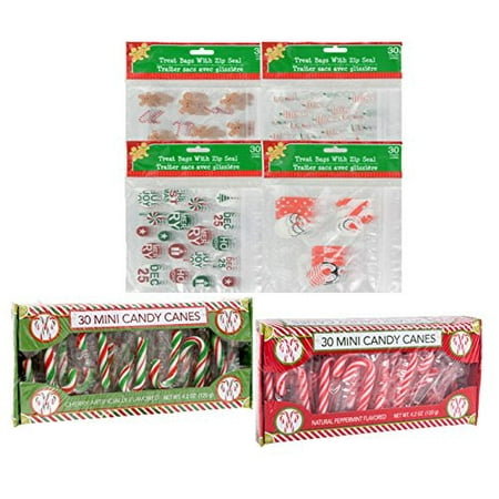 Most Festive Christmas Treats Festive Holiday Inspired Christmas Zip-Seal Treat Bags 5-7/8x5¾