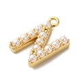 thumbnail image 2 of Plastic Imitation Pearl Pendants with Brass Findings Golden Letter N 7~14x13.5~15x3mm Hole: 1.3~1.4mm, 2 of 3
