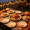 thumbnail image 4 of SDJMa 10 Pcs Happy Thanksgiving Paper Plates, 7" Gold Glitter Maple Leaves Pumpkin Disposable Dinner Plates for Autumn Harvest Party Supplies Decorations, 4 of 9